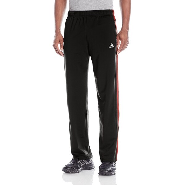 black with red stripe adidas pants