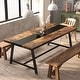 preview thumbnail 1 of 13, Dining Table for 8 People, 70.87-inch Rectangular Wood Kitchen Table Brown