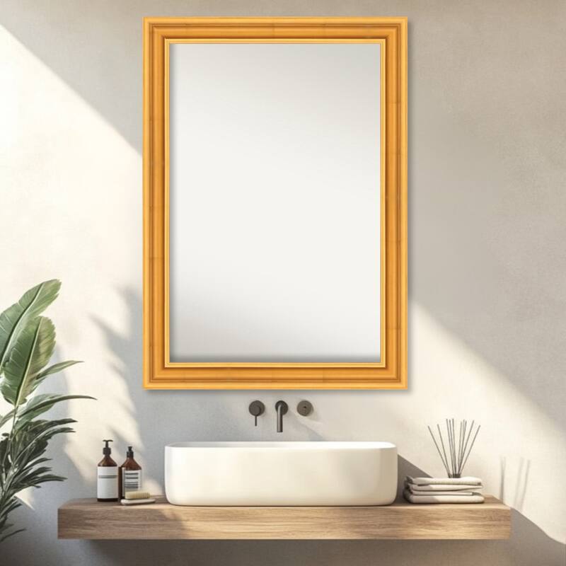 Sierra Non-Beveled Wood Framed Bathroom Vanity Wall Mirror
