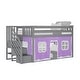 preview thumbnail 58 of 61, Max and Lily Twin over Twin Low Bunk Bed with Staircase and Curtains