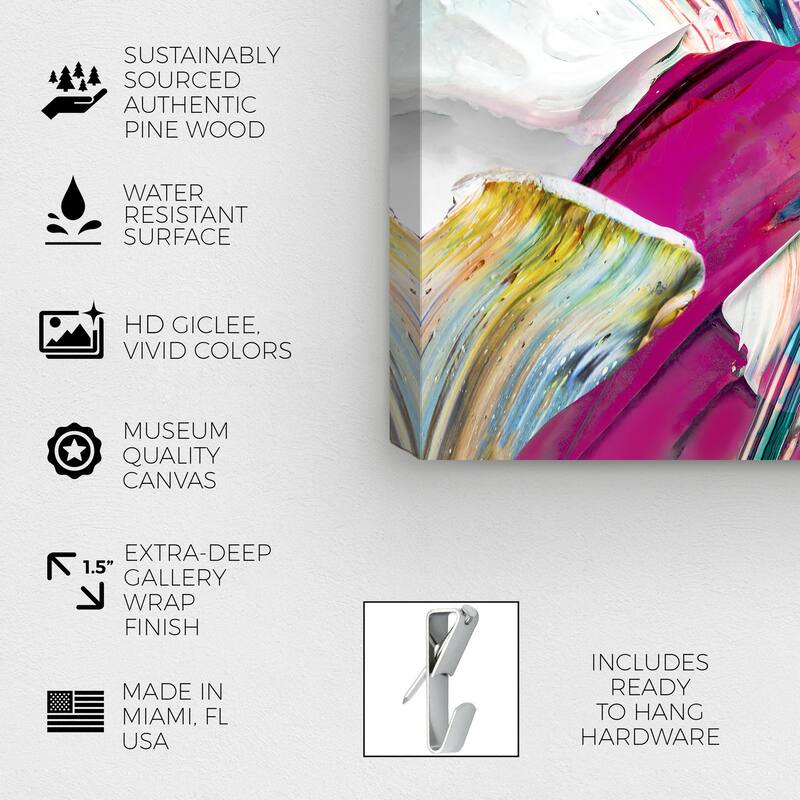 Wynwood Studio Abstract Abstracta Granate Citrus Red and Teal Modern & Contemporary Wall Art Canvas Print