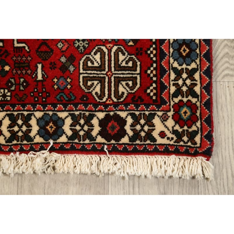 Vegetable Dye Tribal Abadeh Persian Wool Area Rug Handmade Carpet - 3'5" x 5'1"