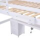 preview thumbnail 11 of 24, Full Size Loft Bed with All-in-One Desk and Shelf, Solid Wood Loft Bed with 4 Storage Drawers and Charging Station