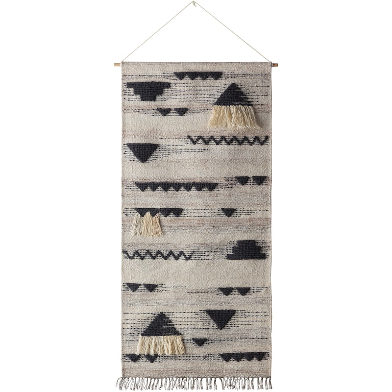 Olympos Taupe Traditional Decorative Tapestry - Black
