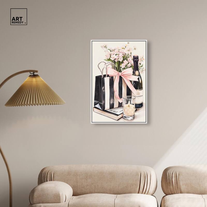 Shopping Bag and Some Drinks Canvas by Art Remedy