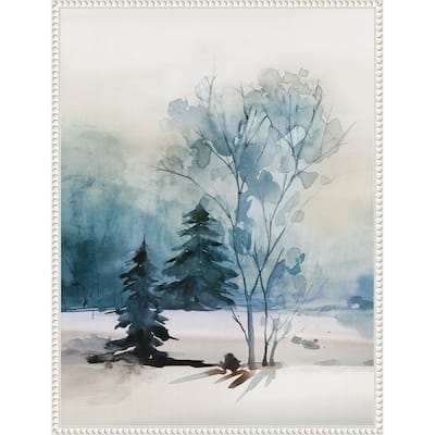 Dusty Blue II by Isabelle Z Framed Canvas Wall Art Print - Sylvie Beaded White