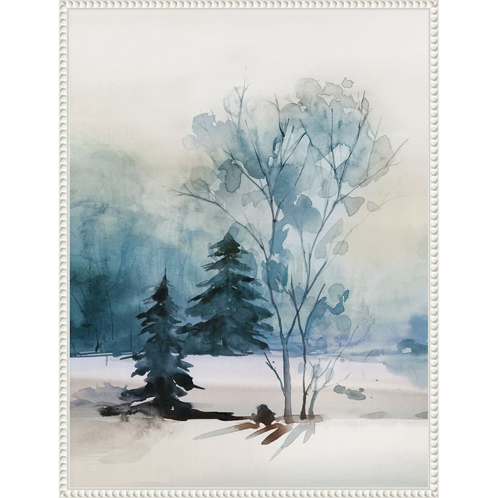 Dusty Blue II by Isabelle Z Framed Canvas Wall Art Print - Sylvie Beaded White