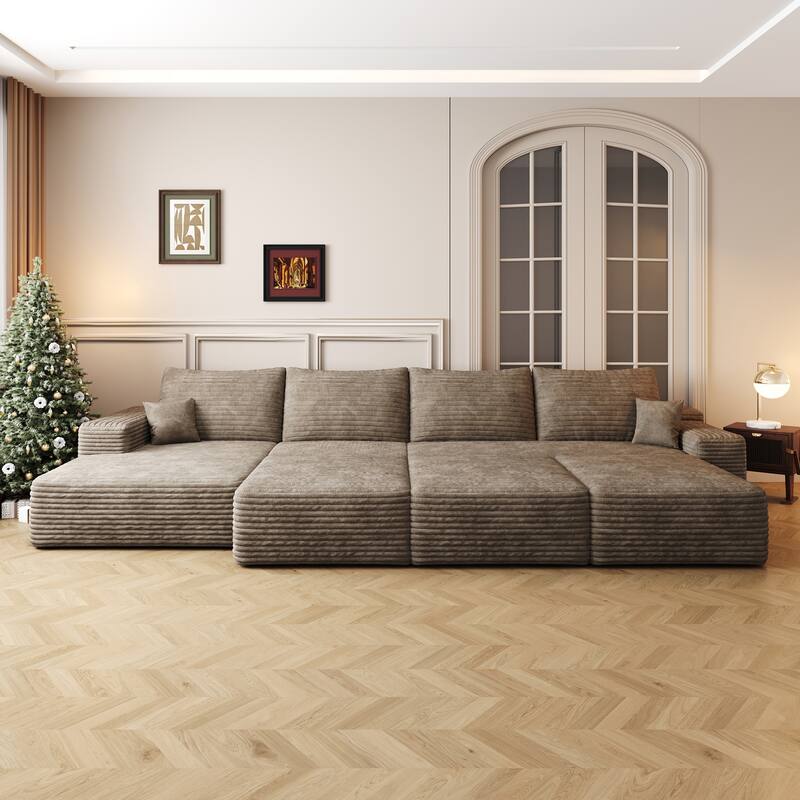135" 6-Seater Modular Cloud Sofa Bed, Apartment Sectional, Easy Setup