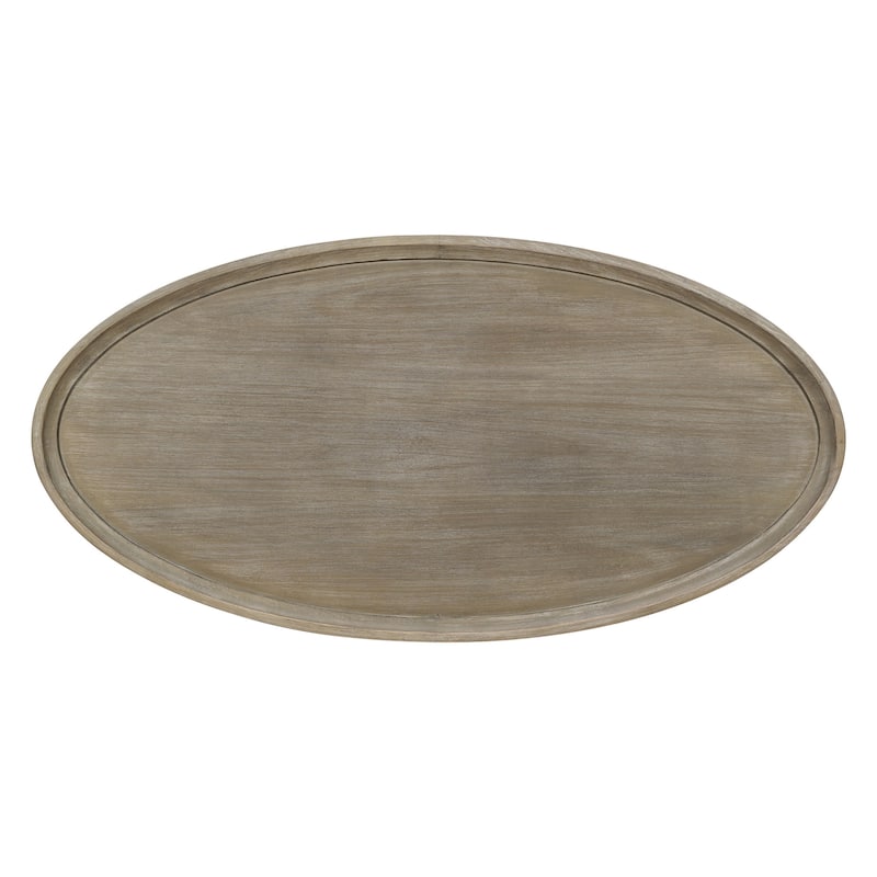 Martha Stewart Bedford Ayanna Oval Coffee Table with Shelf - 48"W x 24"D x 17"H