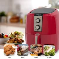 Della Low Fat Healthy Multi Cooker Rapid Air Circulation System XL Electric Air Fryer, 5.8 QT, 1800W, Red