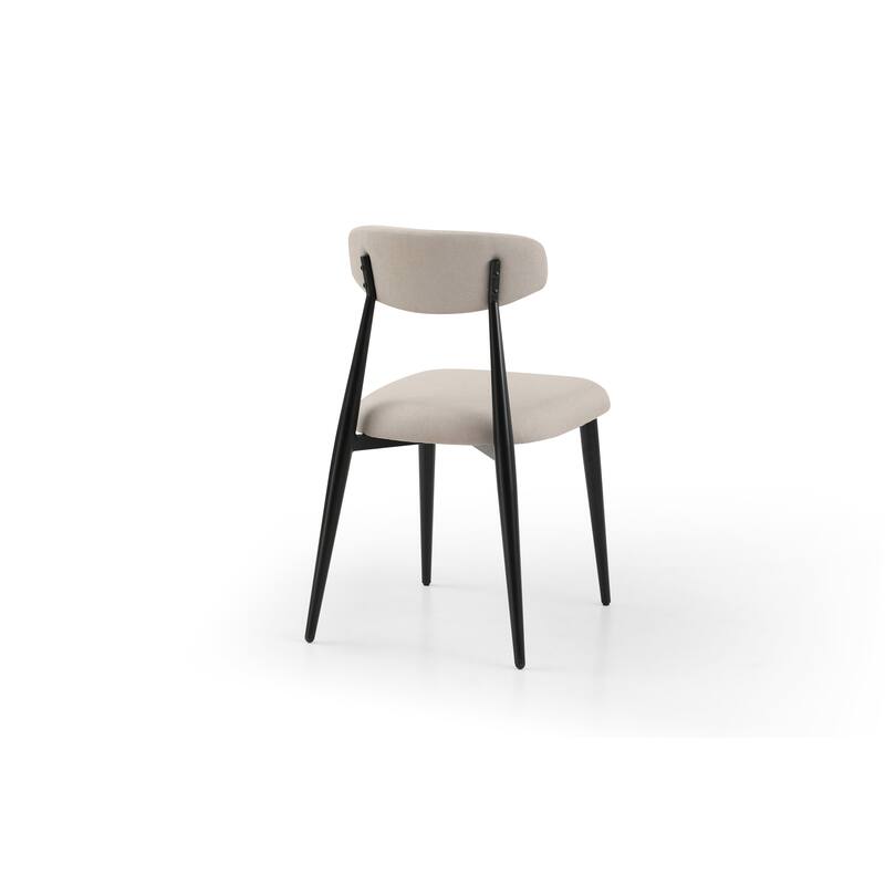 Modern Curved 2 Piece Kitchen Dining Chair Set with Metal Legs, Thick Cushions, Backrest for Dining Room Kitchen Living Room