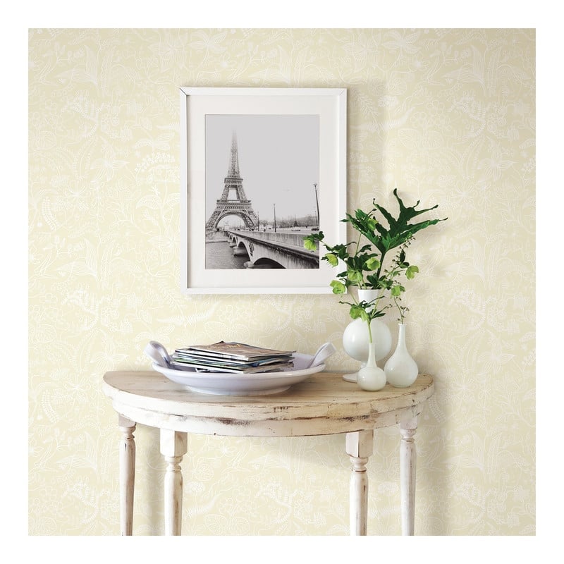 Borastapeter Grazia Beige Floral Silhouette Wallpaper - 20.9 x 396 x 0.025