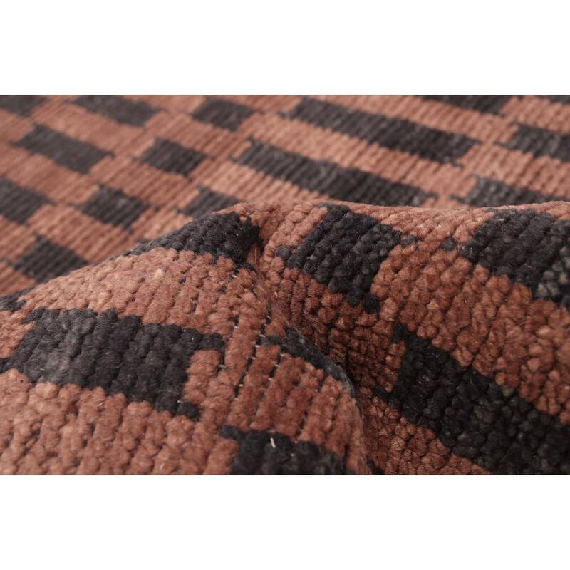 ECARPETGALLERY Hand-knotted Tangier Brown Wool Rug - 8'5 x 9'10