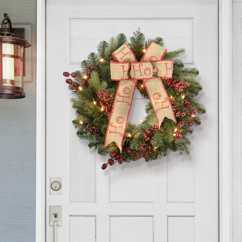 Puleo International 30" Pre-Lit Decorated Wreath