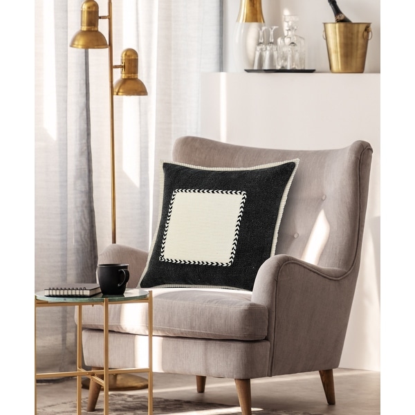 Black Riviera Framed Throw Pillow. Opens flyout.