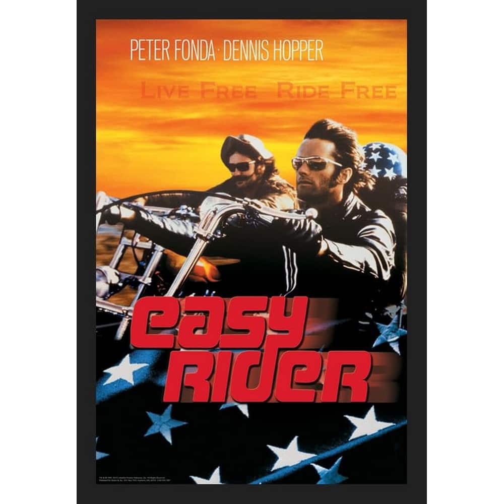 Easy Rider Live Free/Ride Free Framed Poster - 24 x 36 Inch
