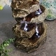 preview thumbnail 5 of 12, Sunnydaze Tiered Rock and Log Tabletop Fountain with LED Lights - 10.5-Inch