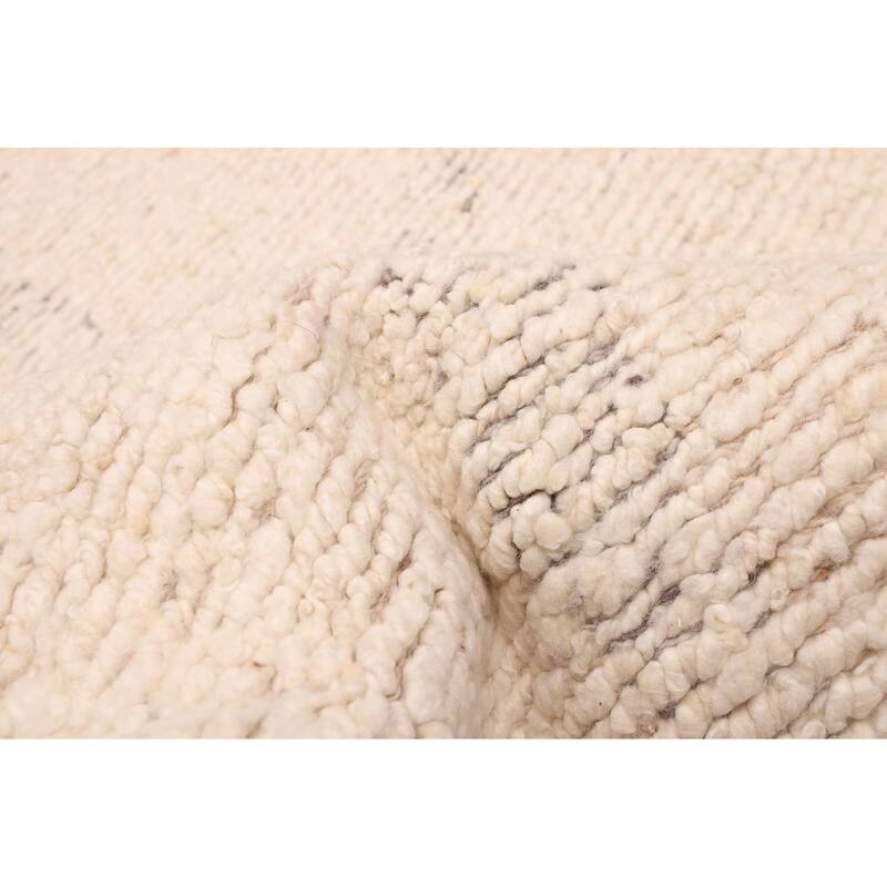ECARPETGALLERY Hand-knotted Looma Cream Wool Rug - 7'10 x 9'10