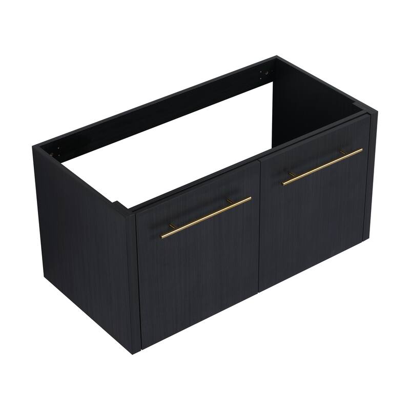 Modern Floating 24-Inch Bathroom Vanity Cabinet, Black Chestnut with Ample Storage, No Top Sink Included