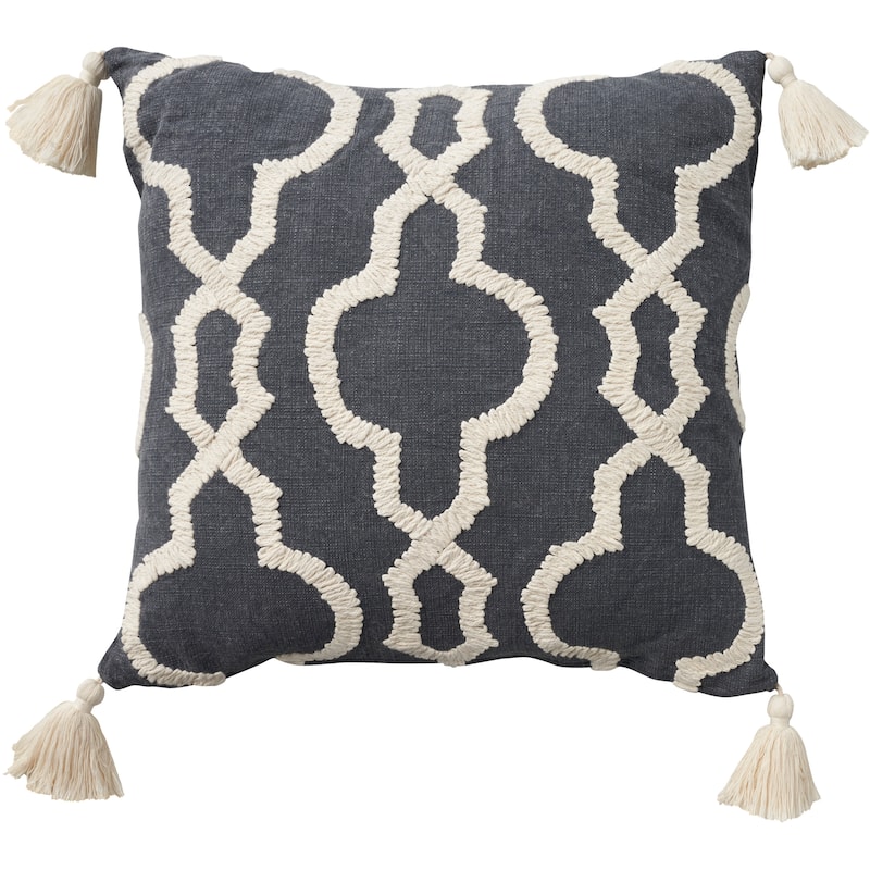 Mina Victory Cover Trellis Throw Pillow - Charcoal - 20" x 20"