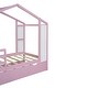 preview thumbnail 13 of 12, Pink Twin Size Solid Wood House Bed with Trundle and Writing Board for Kids