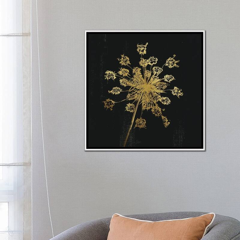 iCanvas "Lacy Gold I" by Nan Framed