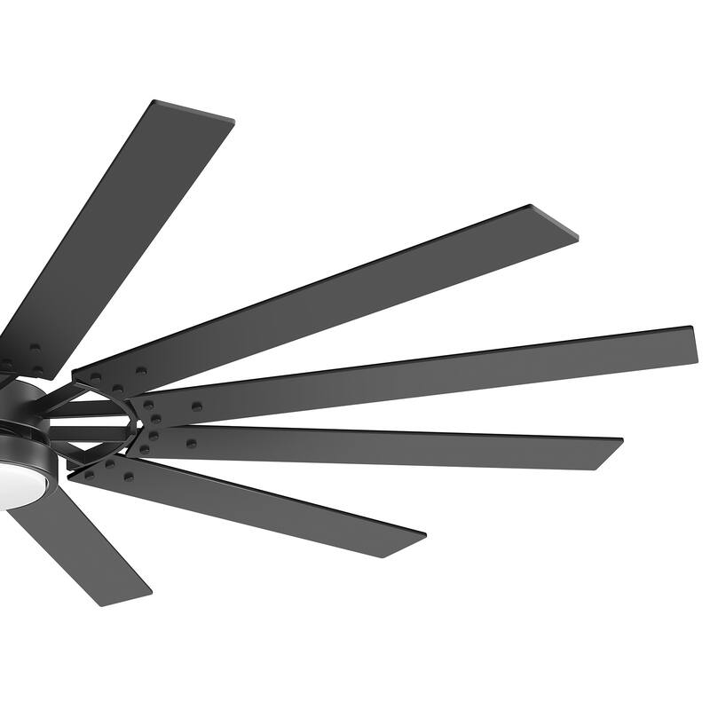 72"/80" Large Windmill Ceiling Fan with Light and Remote(12 Reversible Blades)