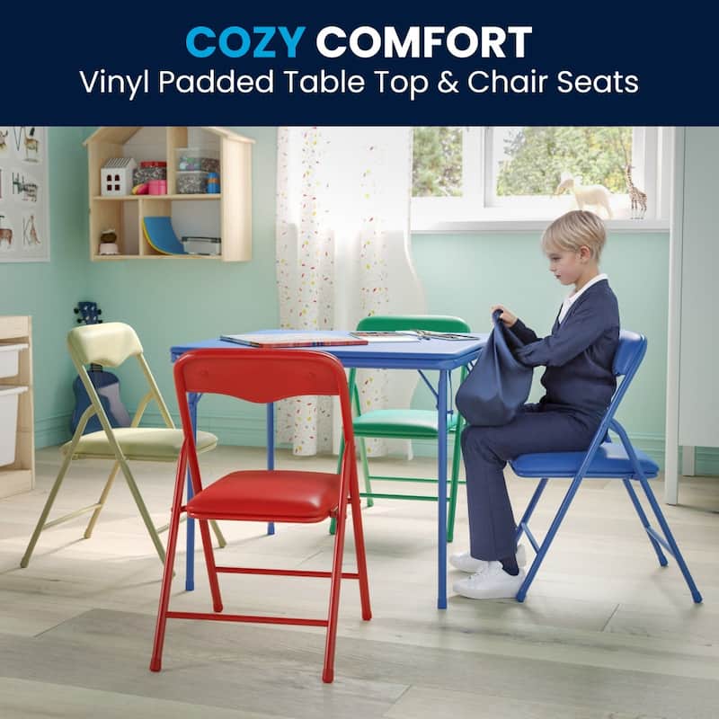 Kids 5-Piece Classroom Folding Table and Chairs Set