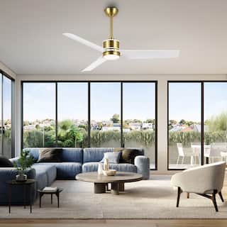 52" Modern 3-Blade Indoor Ceiling Fan with Dimmable LED and Remote Control