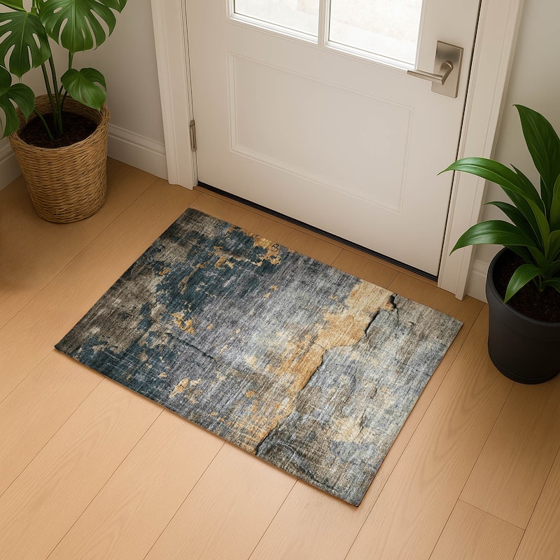 Premium Washable Super Soft Abstract Chic Mayfield Rug - Gray - 1'8" x 2'6"