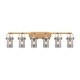 preview thumbnail 3 of 28, Innovations Lighting Pilaster II Cylinder - 6 Light 7" Wall-Mounted Bath Vanity Light Brushed Brass/Plated Smoke