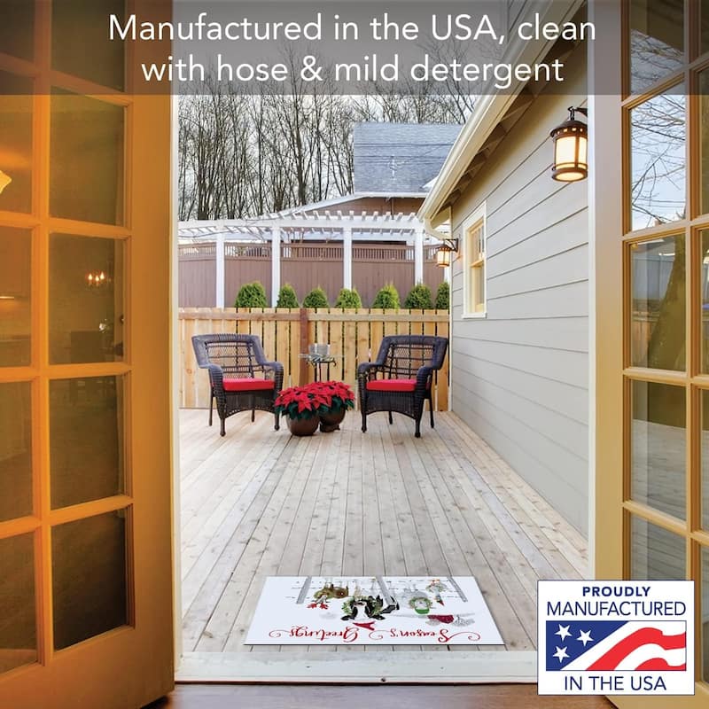 Holiday Greeters Indoor/Outdoor Entryway Mat Made in The USA Low Profile Protective Non-Skid Rubber Backing, 29.5" by 17.75"
