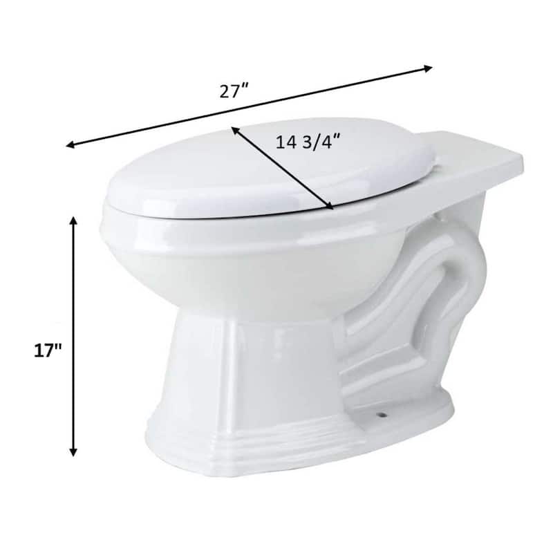 White Toilet - Sheffield Elongated Rear Entry Toilet Bowl High Tank Toilets Renovators Supply