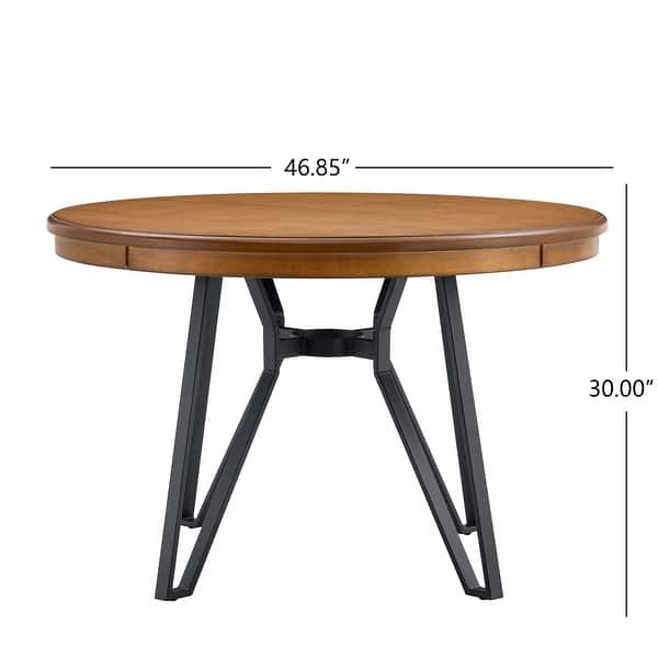 dimension image slide 0 of 2, Christopher Knight Home Round Dining Table with Metal Base - 46.85" W x 46.85" D x 30" H