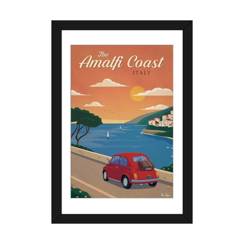iCanvas "Amalfi Coast" by IdeaStorm Studios - Black - 32x24x1