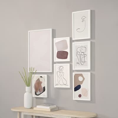 Renwil Priyanka Canvas 7-Piece Wall Art with White Frame