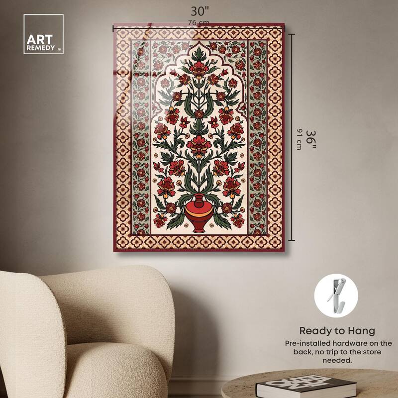 Royal Floral Mat Acrylic by Art Remedy, Ready to Hang