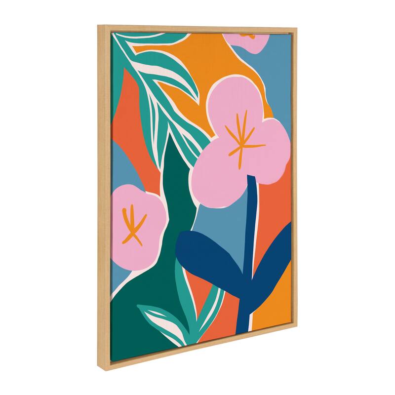 Kate and Laurel Sylvie Oaxaca Garden Framed Canvas by Kate Aurelia Holloway - 23x33 - Plastic - Natural