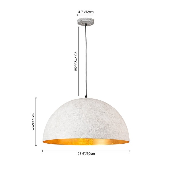 dimension image slide 12 of 15, Industrial Oversized Metal Dome Pendant Light - Modern Farmhouse