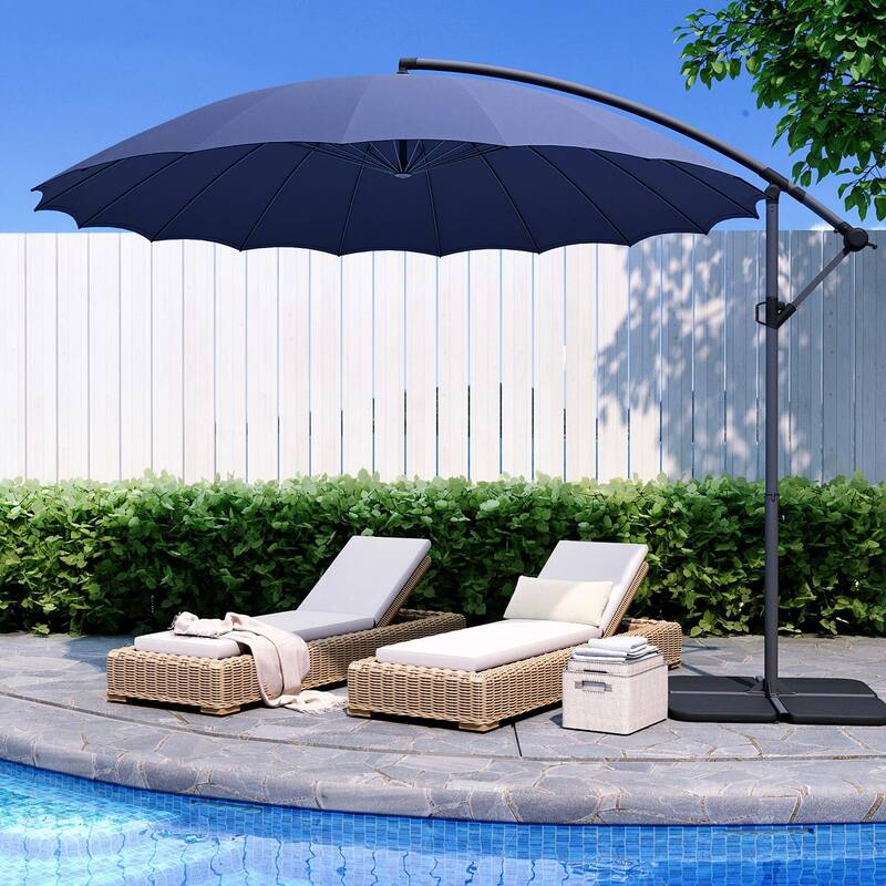 COSIEST 10FT Patio Cantilever Umbrella with18 Ribs Aluminum Frame