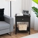 preview thumbnail 3 of 8, Costway Nightstand with Drawer Storage Shelf Wooden Bedside Sofa Side