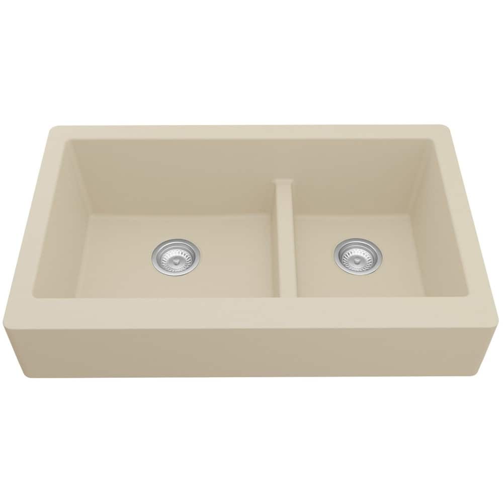 Karran USA QAR-760 Quartz QAR 34" Farmhouse Double Basin Quartz