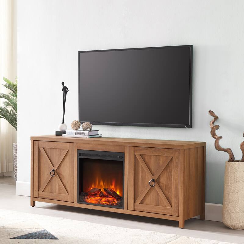 Granger 58" TV Stand with Log Fireplace Insert