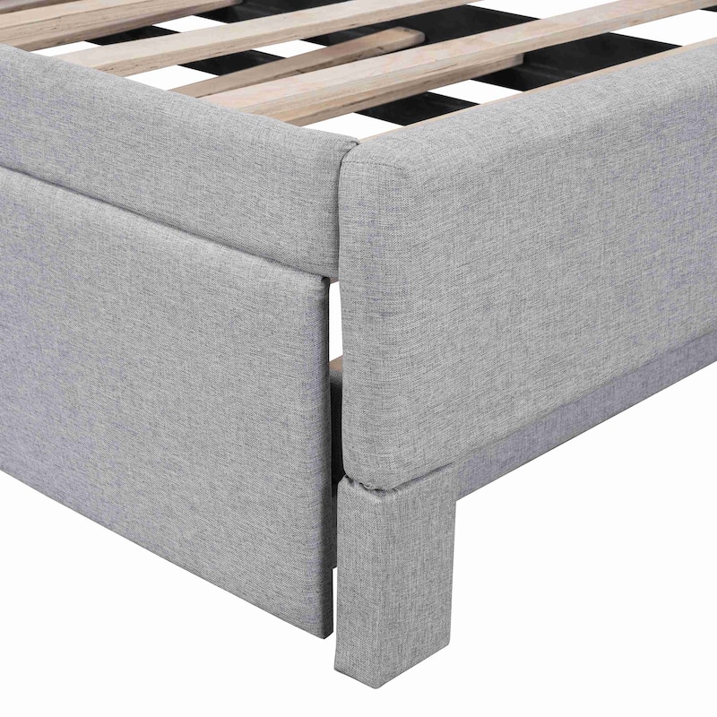 Upholstered L-Shaped Sofa Bed with Pop-Up Rollaway Bed