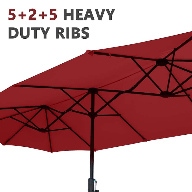 Ainfox 13Ft Large Outdoor Patio Umbrella with Crank With Base