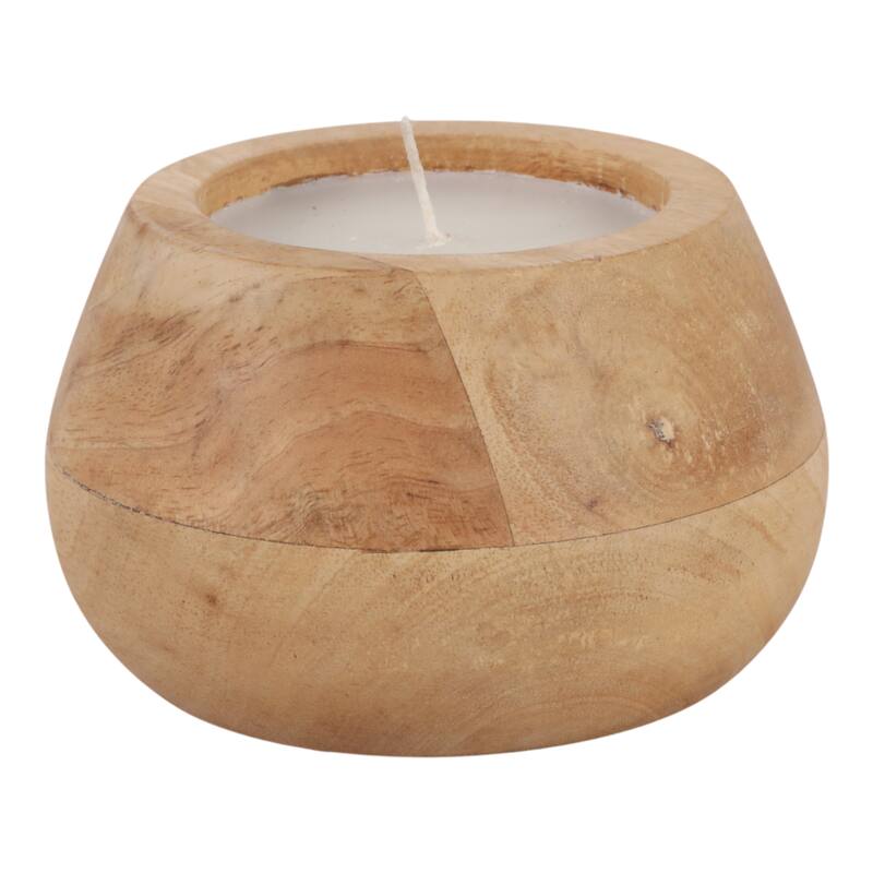 Decorative Vanilla Scented Mango Wood Bowl Candle
