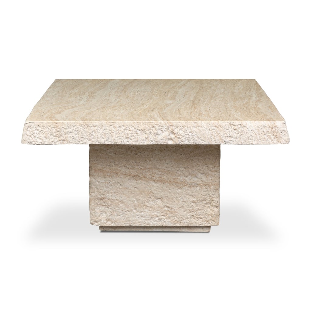 Stilo Slab Top Concrete Coffee Table with Marble and Stone Finish