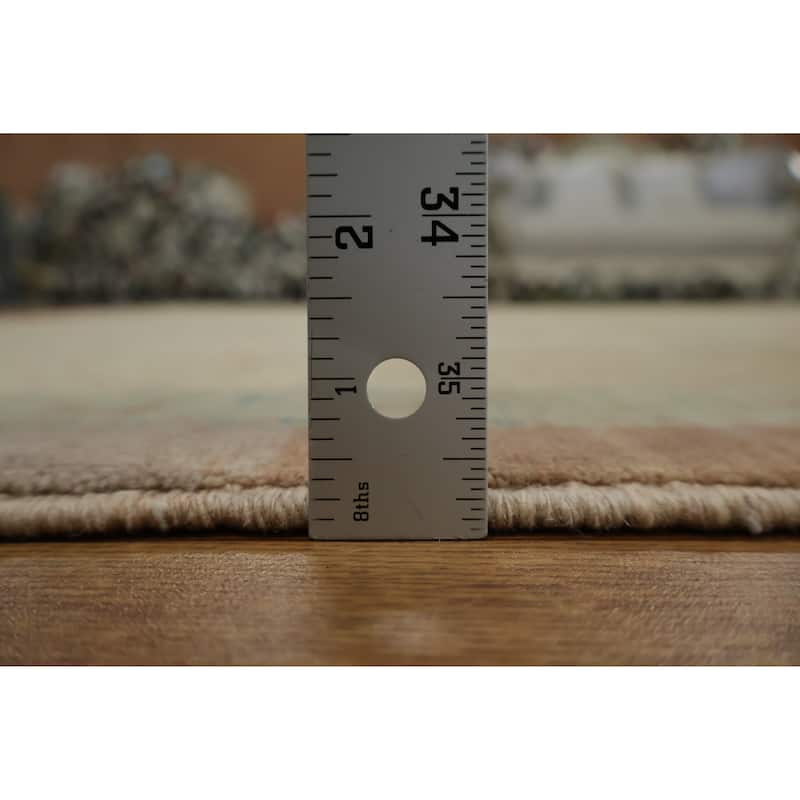 Hand Knotted Oriental 100% Wool Carpet Traditional All-Over Green Ziegler Area Rug - 8' 9'' X 5' 11''