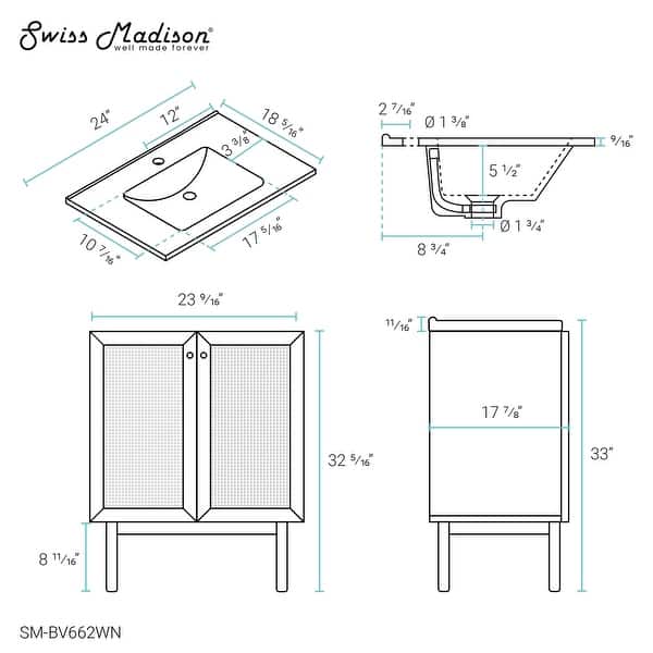 dimension image slide 0 of 6, Classe Bathroom Vanity in Oak