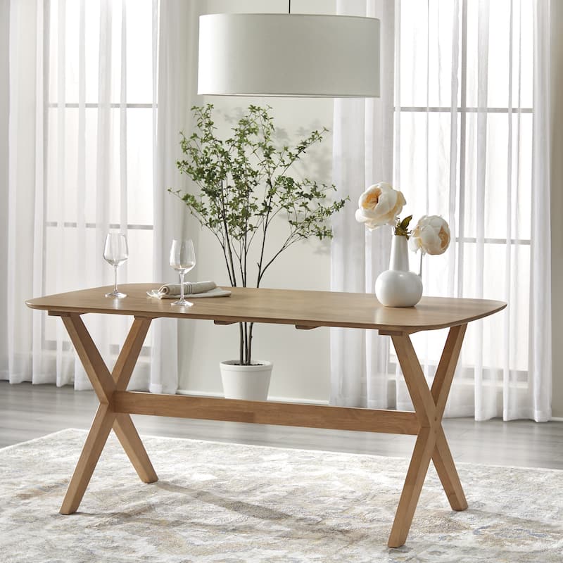 Lifestorey Baywood 6-Piece Solid Wood Dining Set with Bench
